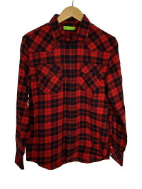 【中古】DIESEL◆長袖シャツ/S/コットン/RED/チェック【メンズウェア】