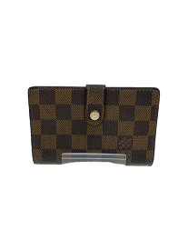 【中古】LOUIS VUITTON◆ポルト・モネ・ビエ・ヴィエノワ_ダミエ・エベヌ_BRW/PVC/BRW/総柄/レディース【服飾雑貨他】