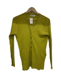 【中古】SACRA◆COTTON SILK RIB CARDIGAN/カーディガン/38/コットン/カーキ/122230081【レディースウェア】