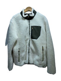 【中古】EDDIE BAUER◆フリースジャケット/L/ポリエステル/WHT/無地【メンズウェア】