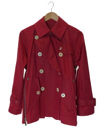 【中古】sacai◆ドッキングショートトレンチコ-ト/1/コットン/RED/無地/20-05001【レディースウェア】