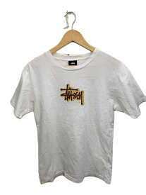 【中古】STUSSY◆Tシャツ/S/コットン/WHT【メンズウェア】