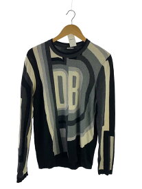 【中古】DIRK BIKKEMBERGS◆フロントロゴ/ニット・セーター(薄手)/--/ウール/BLK【メンズウェア】