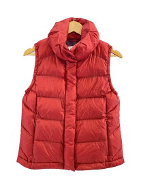 【中古】EDDIE BAUER◆ダウンベスト/ナイロン/RED【レディースウェア】