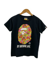 【中古】A BATHING APE◆Tシャツ/S/コットン/BLK/プリント/001TEG302508X//【レディースウェア】