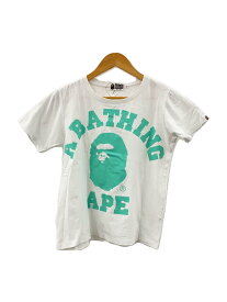 【中古】A BATHING APE◆Tシャツ/XS/コットン/WHT/プリント/001CSC802507X//【レディースウェア】