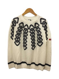 【中古】Loro Piana◆セーター(薄手)/XL/カシミア/WHT/総柄【メンズウェア】
