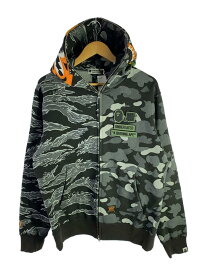 【中古】A BATHING APE◆ジップパーカー/XL/コットン/GRY/カモフラ/001ZPE731906X【メンズウェア】