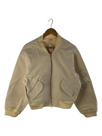 【中古】MAISON EUREKA◆BOMBER JACKET/ジャケット/FREE/コットン/WHT/無地/149【レディースウェア】