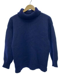 【中古】GUERNSEY WOOLLENS◆ニット・セーター(厚手)/38/ウール/NVY【メンズウェア】
