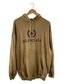 【中古】BALENCIAGA◆19AW BB LOGO HOODIE/ジップパーカー/M/コットン/BRW/無地/JP5720190277【メンズウェア】