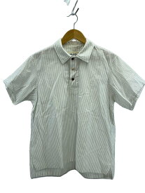 【中古】The crooked Tailor◆半袖シャツ/46/コットン/WHT/ストライプ【メンズウェア】