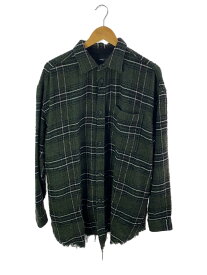 【中古】DIESEL◆長袖シャツ/M/ウール/GRN/チェック【メンズウェア】