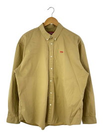 【中古】Supreme◆Small Box Shirt/首元ヨゴレ有/長袖シャツ/L/コットン/BEG/無地【メンズウェア】