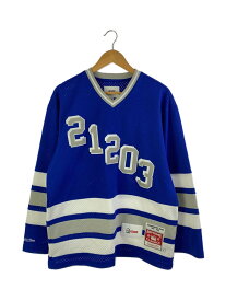 【中古】Supreme◆21SS MITCHELL&NESS HOCKEY JERSEY/M/ポリエステル/BLU【メンズウェア】