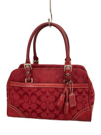 【中古】COACH◆ボストンバッグ_シグネチャー/キャンバス/RED【バッグ】