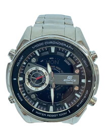 【中古】CASIO◆クォーツ腕時計・EDIFICE/アナログ/SLV【服飾雑貨他】