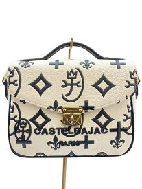 【中古】CASTELBAJAC◆ハンドバッグ/PVC/WHT/総柄/068131【バッグ】