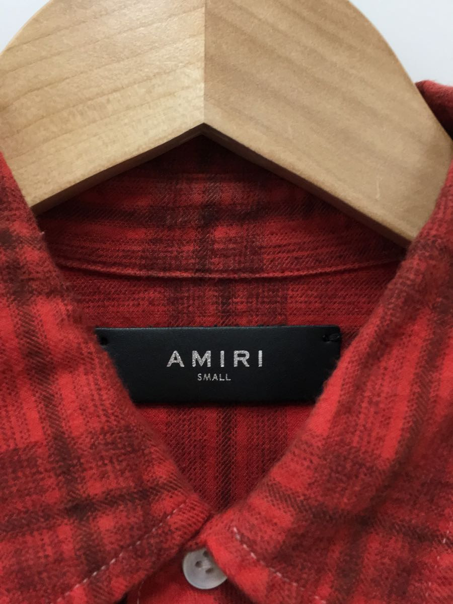 AMIRI SHARK PRINT Shark Cut-Off Process Long Sleeve Shirt S Cotton Red ...