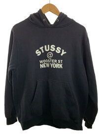 【中古】STUSSY◆パーカー/M/コットン/BLK【メンズウェア】