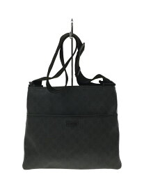 【中古】GUCCI◆レザー擦れ/ショルダーバッグ_GGプラス/PVC/BLK【バッグ】