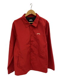 【中古】STUSSY◆ナイロンジャケット/M/ナイロン/RED【メンズウェア】