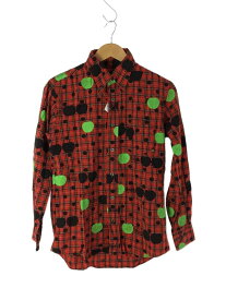 【中古】THE BEATLES COMME des GARCONS◆長袖シャツ/M/コットン/RED/総柄/VI-B002//【メンズウェア】