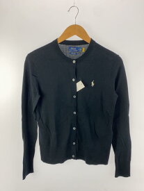 【中古】POLO RALPH LAUREN◆カーディガン(薄手)/S/コットン/BLK/無地【レディースウェア】