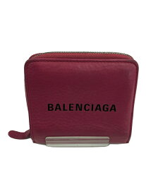 【中古】BALENCIAGA◆2つ折り財布/レザー/PNK/無地/レディース/490618/BALENCIAGA【服飾雑貨他】