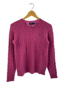 【中古】POLO RALPH LAUREN◆セーター(厚手)/S/ウール/PNK/無地【レディースウェア】