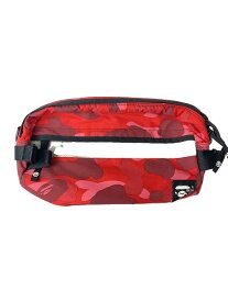 【中古】A BATHING APE◆ウエストバッグ/ナイロン/RED/カモフラ【バッグ】