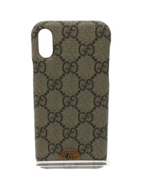 【中古】GUCCI◆iPhoneケース_GGスプリーム/PVC/ベージュ【服飾雑貨他】