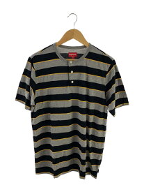 【中古】Supreme◆Tシャツ/L/コットン/GRY/ボーダー【メンズウェア】