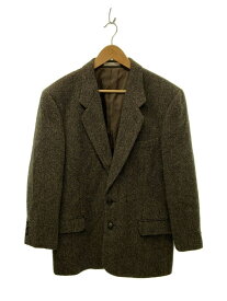 【中古】Papas◆HARRIS TWEED/胡桃ボタン/テーラードジャケット/S/ウール/BRW【メンズウェア】