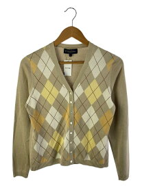 【中古】BROOKS BROTHERS◆SILK COTTON ARGYLE KNIT CARDIGAN/L/シルク/BEG/チェック【レディースウェア】