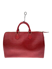【中古】LOUIS VUITTON◆ハンドバッグ/レザー/RED/無地【バッグ】