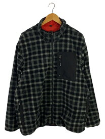 【中古】HUF◆フリースジャケット/XL/ポリエステル/GRY/チェック【メンズウェア】