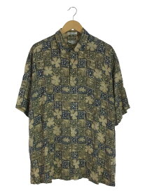 【中古】pierre cardin◆アロハシャツ/XL/レーヨン/BEG/花柄【メンズウェア】