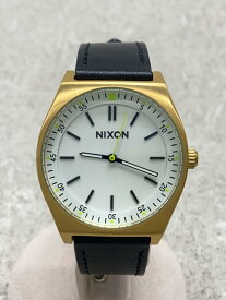 【中古】NIXON◆クォーツ腕時計/アナログ/レザー/WHT/BLK/THE CREW//【服飾雑貨他】