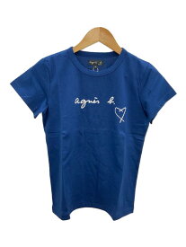 【中古】agnes b.◆ロゴ/Tシャツ/1/コットン/NVY/2653-SCI1//【レディースウェア】