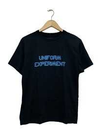 【中古】uniform experiment◆16ss/Tシャツ/1/コットン/ブラック/UE-160088/フロントロゴ/ネオンロゴ【メンズウェア】