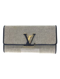 【中古】LOUIS VUITTON◆ポルトフォイユ・カプシーヌ/長財布/キャンバス/NVY/レディース/M80435【服飾雑貨他】