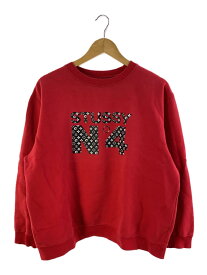 【中古】STUSSY◆90S- OLD STUSSY N4 LV Monogram Sweatshirt スウェット/L/RED【メンズウェア】