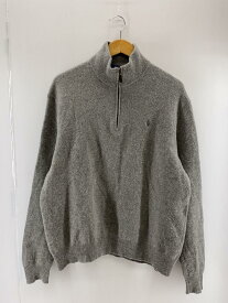 【中古】POLO RALPH LAUREN◆カーディガン(厚手)/L/ウール/GRY【レディースウェア】