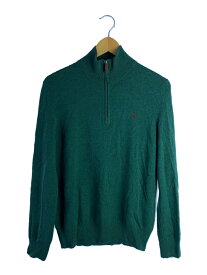 【中古】POLO RALPH LAUREN◆セーター(薄手)/S/ウール/GRN/無地【レディースウェア】