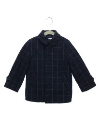 【中古】UNITED ARROWS green label relaxing◆コート/100cm/ウール/NVY/チェック/3825-199-0441/メルトン【キッズ】