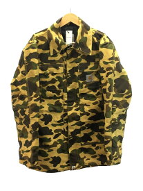 【中古】A BATHING APE◆トラディショナルコート/1ST CAMO/カバーオール/M/コットン/KHK/カモフラ【メンズウェア】