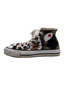 【中古】A BATHING APE◆ハイカットスニーカー/23.5cm/GRN/キャンバス【シューズ】