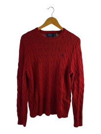 【中古】POLO RALPH LAUREN◆セーター(厚手)/XS/コットン/RED【レディースウェア】