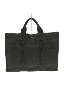 【中古】HERMES◆ハンドバッグ/キャンバス/GRY【バッグ】